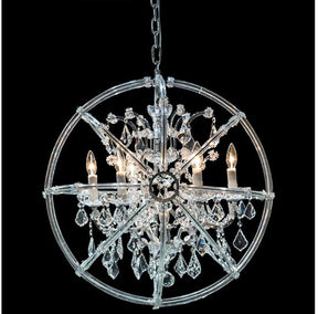 Pena 6-Light Chandelier in Clear Glass & Chrome Finish – Aico Furniture