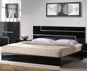Lucca Black Lacquer Queen Platform Bed - 17685-Q | J&M