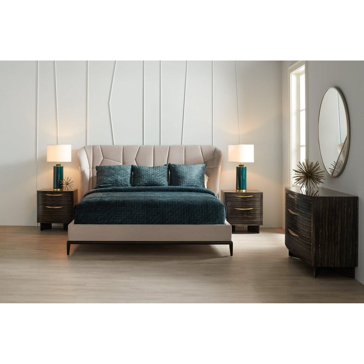 Caracole Modern Edge Vector Upholstered Bed - Cal King Dsc - Home Elegance USA