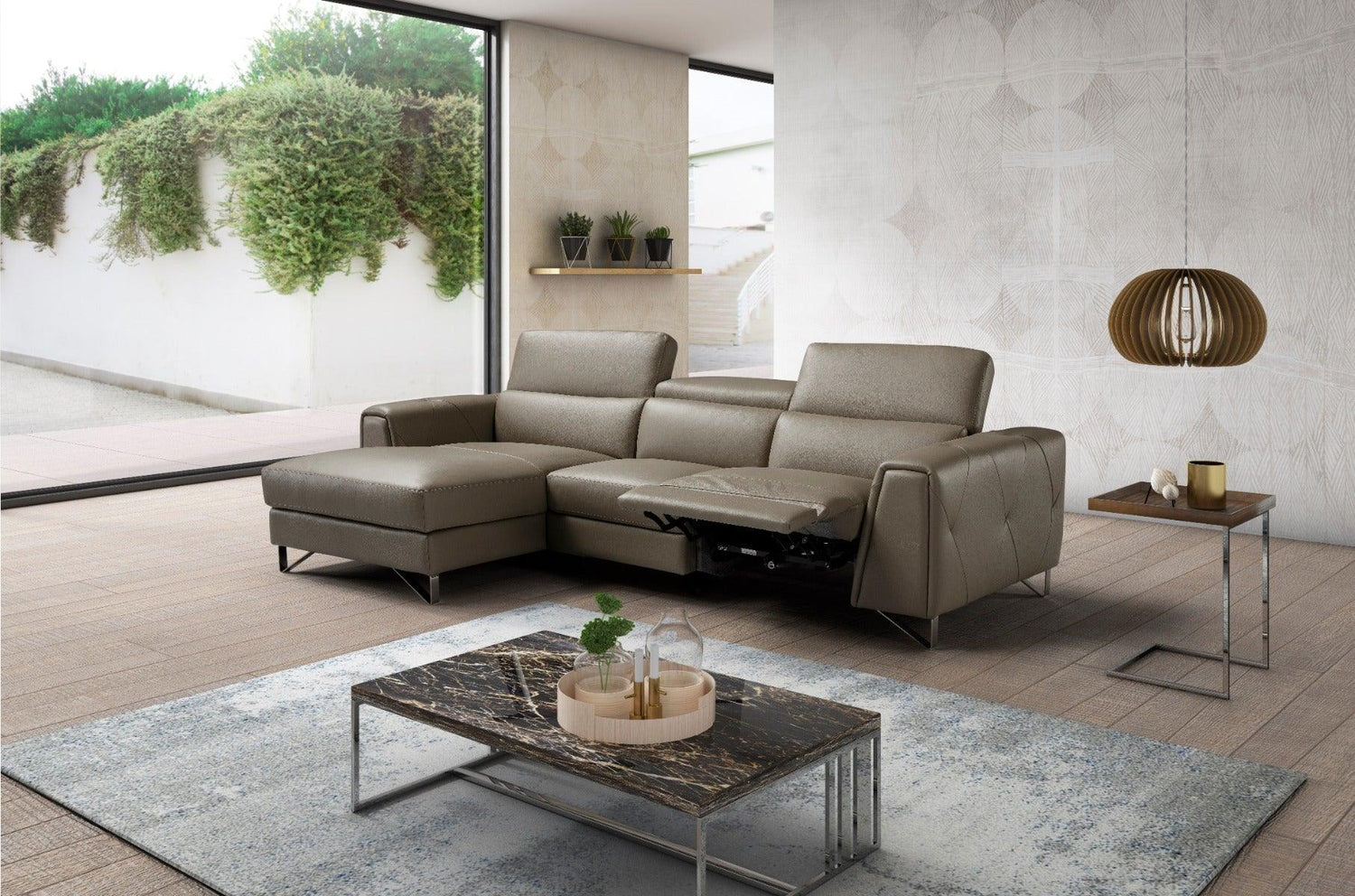 J&M Furniture - Magic Sectional Left Hand Facing Chaise In Taupe - 17278-Lhfc