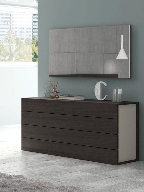 J&M Furniture - Maia Light Grey Lacquer Dresser And Mirror - 17867221-Dm