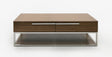 Vig Furniture Modrest Heloise - Modern Walnut and Stainless Steel Coffee Table