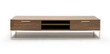 Vig Furniture Modrest Heloise - Modern Walnut and Stainless Steel TV Stand