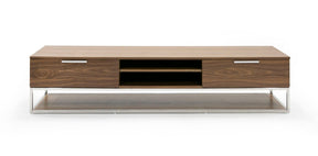Vig Furniture Modrest Heloise - Modern Walnut and Stainless Steel TV Stand