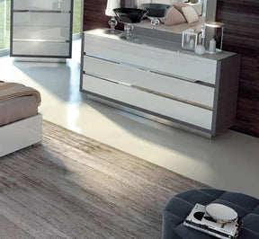 Mangano Dresser in White & Grey – Modern Bedroom Storage by ESF Furniture