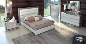 Mangano 3 Piece Bedroom Queen Bed Set In High Gloss White - Manganobedq.S-3Set | ESF