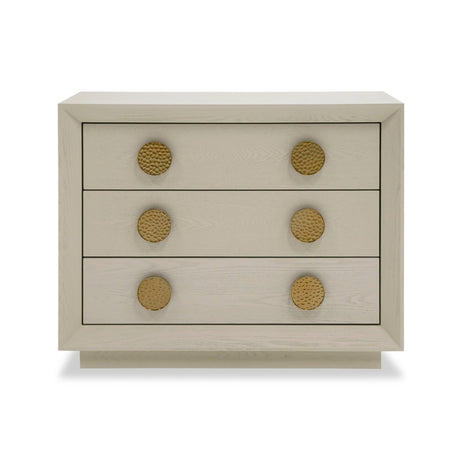 Vig Furniture Modrest Marjorie - Modern Cream & Brushed Gold Nightstand