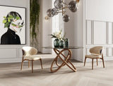 Vig Furniture - Modrest Mason Modern Round Glass & Walnut Dining Table - Vgcsdt-16138