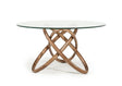 Modrest Mason Modern Round Glass & Walnut Dining Table - VGCSDT-16138 | VIG