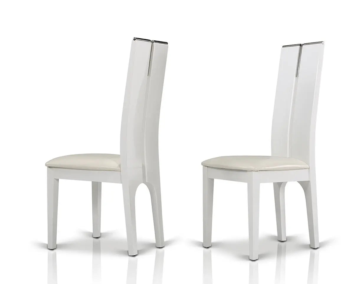 Vig Furniture - Maxi White Gloss Chair (Set Of 2) - Vggujk414Sch-Wht