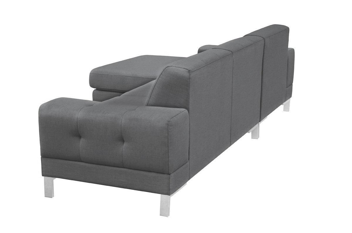 Divani Casa Forli Modern Grey Fabric Sectional Sofa WLeft Facing Chaise Vgmb - 1071B - Gry - Laf | Home Elegance USA