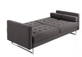 Vig Furniture - Divani Casa Bauxite Modern Grey Fabric Sofa Bed - Vgmb1471-Gry-Bed