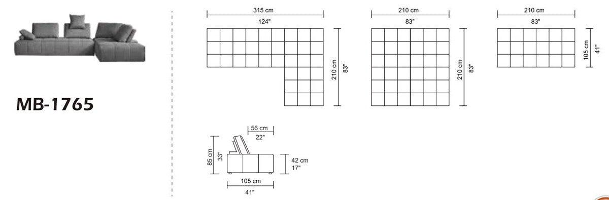 Divani Casa Edgar Modern Grey Fabric Modular Sectional Sofa Vgmb - 1765 - Gry | Home Elegance USA
