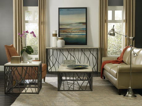 Melange Console Table Travertine Marble & Steel – Hooker Furniture
