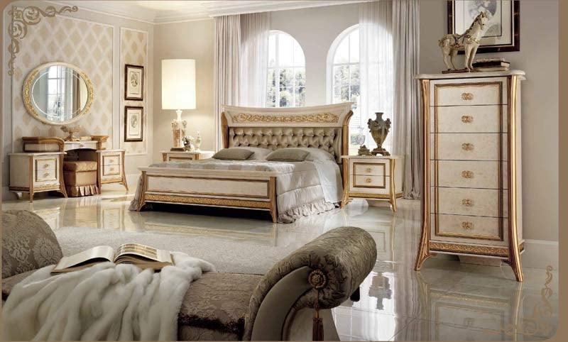 Esf Furniture - Arredoclassic Italy Melodia 6 Piece Queen Bedroom Set In Upholstered - Melodiaqbu-6Set