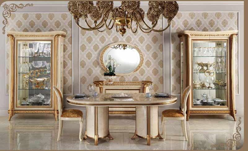 Arredoclassic Italy Melodia 6 Piece Oval Dining Table Set W - 1Ext - Melodiaodt - 6Set | ESF | Home Elegance USA