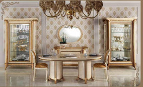Arredoclassic Italy Melodia 4 Piece Oval Dining Table Set W-1Ext - Melodiaodts-4Set | ESF