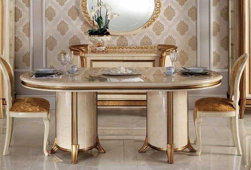 Arredoclassic Italy Melodia Oval Dining Table W - 1Ext - Melodiatable | ESF | Home Elegance USA