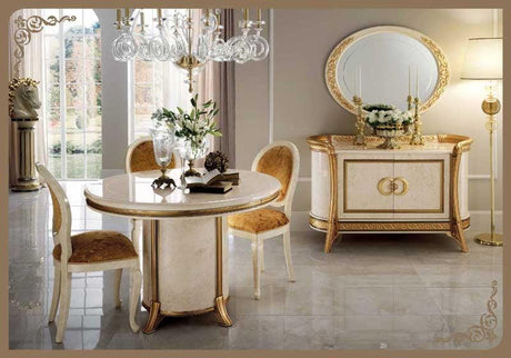 Arredoclassic Italy Melodia 4 Piece Round Dining Table Set W - 1Ext - Melodiardts - 4Set | ESF | Home Elegance USA