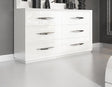 Miami Double Dresser in White High Gloss – Modern Bedroom Storage by ESF Furniture