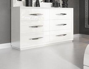 Miami Double Dresser in White High Gloss – Modern Bedroom Storage by ESF Furniture