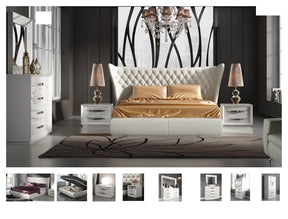 Miami 6 Piece Eastern King Bedroom Set In White - Miami-Kb-6Set | ESF