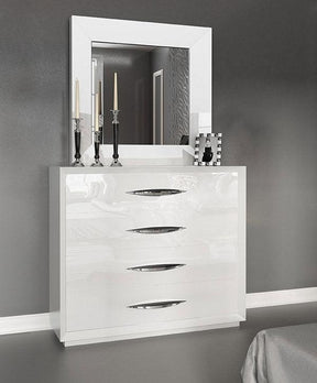 Miami Single Dresser And Mirror Set In White - Miami-Single Dr+M | ESF
