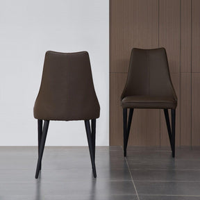Milano Leather Dining Chair Set Of 2 In Chocolate - 18991-C | J&M