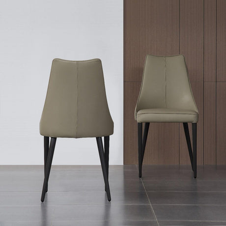 J&M Furniture - Milano Leather Dining Chair Set Of 2 In Light Grey - 18991-Lg