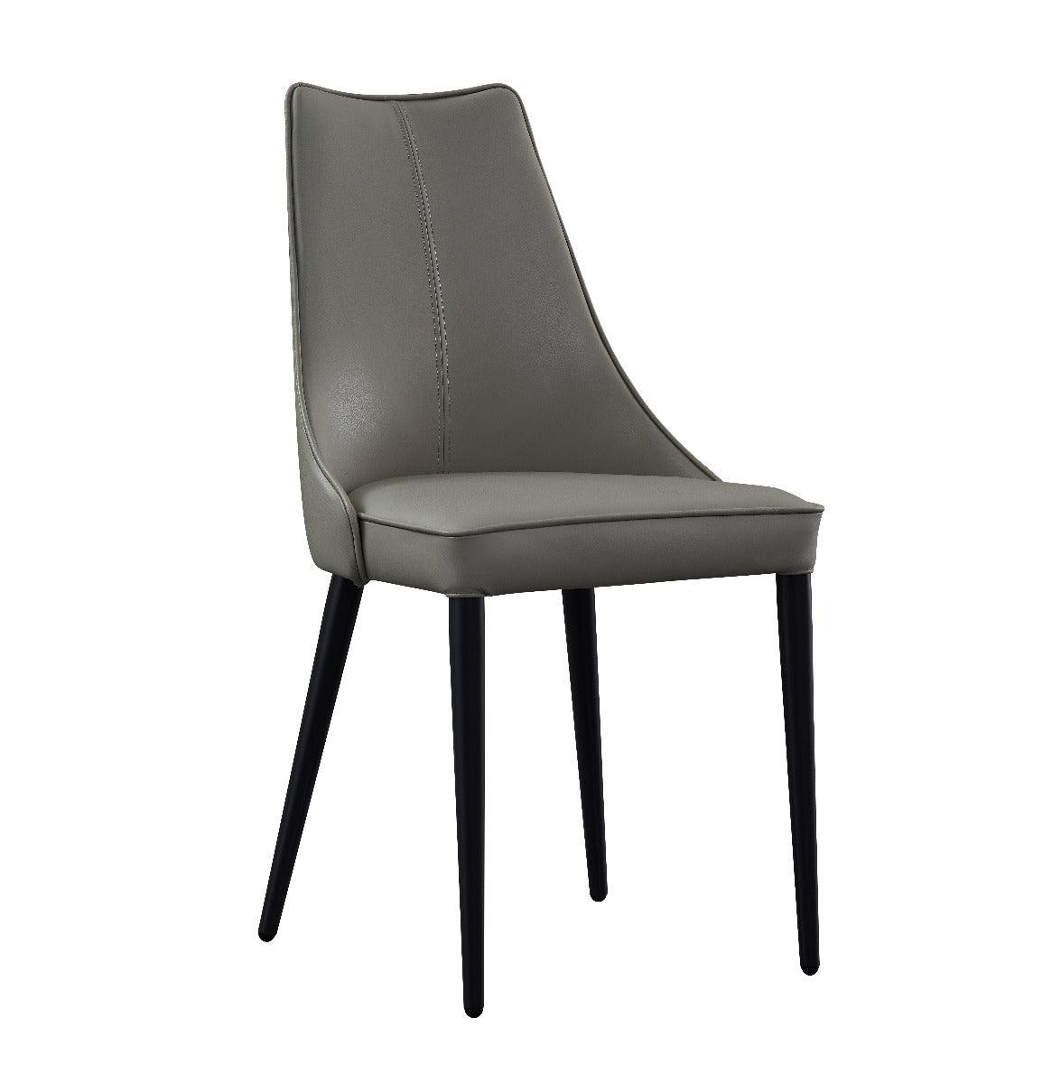 J&M Furniture - Milano Leather Dining Chair Set Of 2 In Light Grey - 18991-Lg