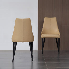 Milano Leather Dining Chair Set Of 2 In Tan - 18991-T | J&M