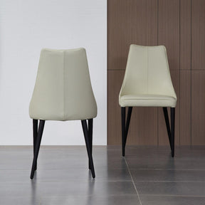 Milano Leather Dining Chair Set Of 2 In White - 18991-W | J&M