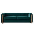 Modern velvet sofa green color