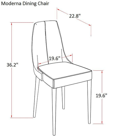 Moderna Dining Chair Set Of 2 In Taupe With Grey Legs - 18857-Dc | J&M