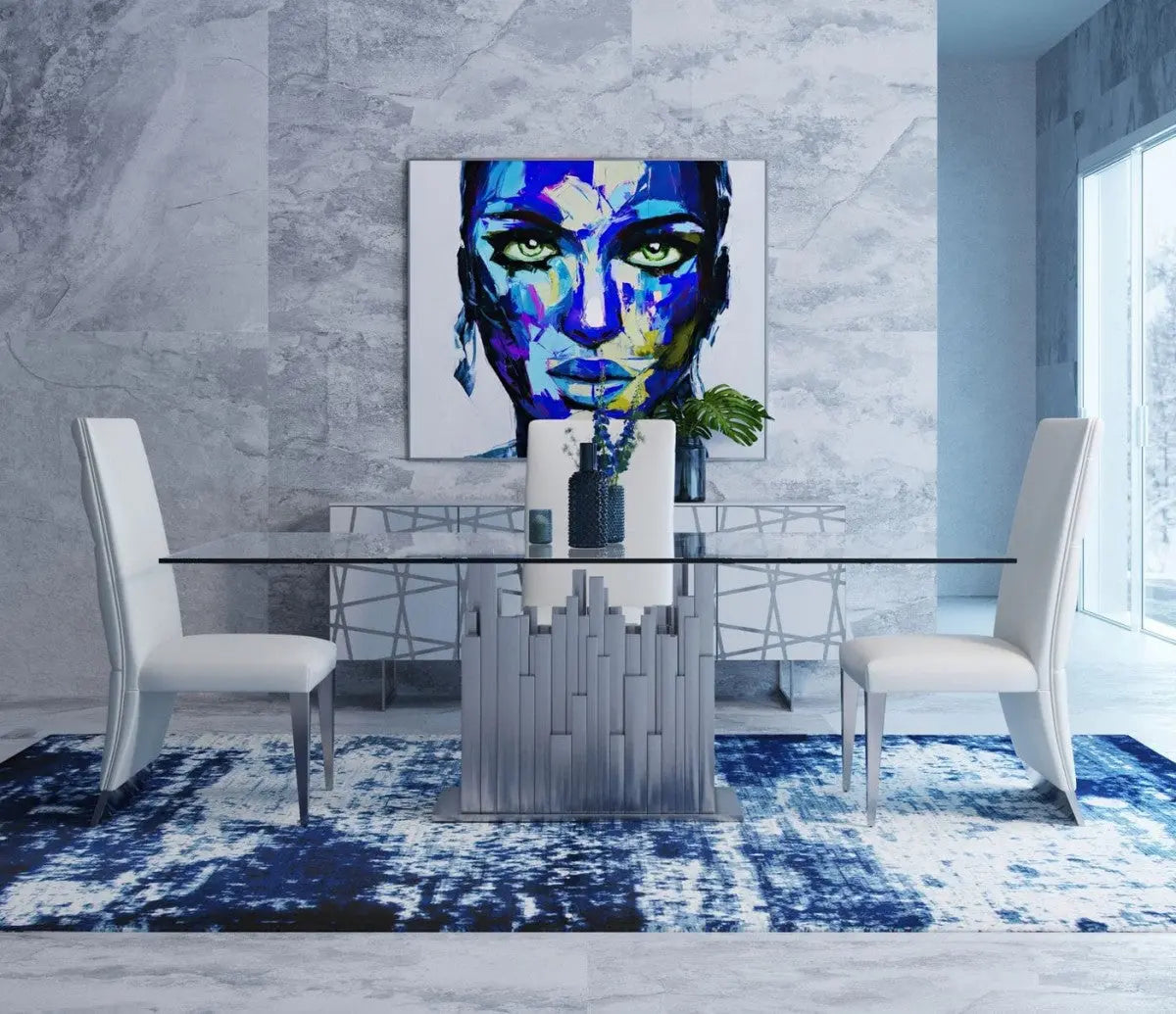 Vig Furniture - Modrest Edwin Modern Glass & Stainless Steel Dining Table - Vgvct1828