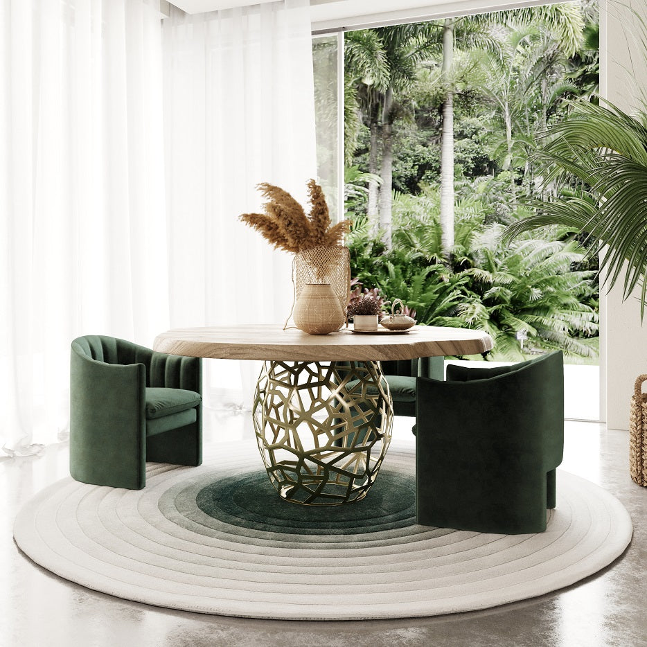 Vig Furniture Modrest Taylor - Round 63" Live Edge Dining Table