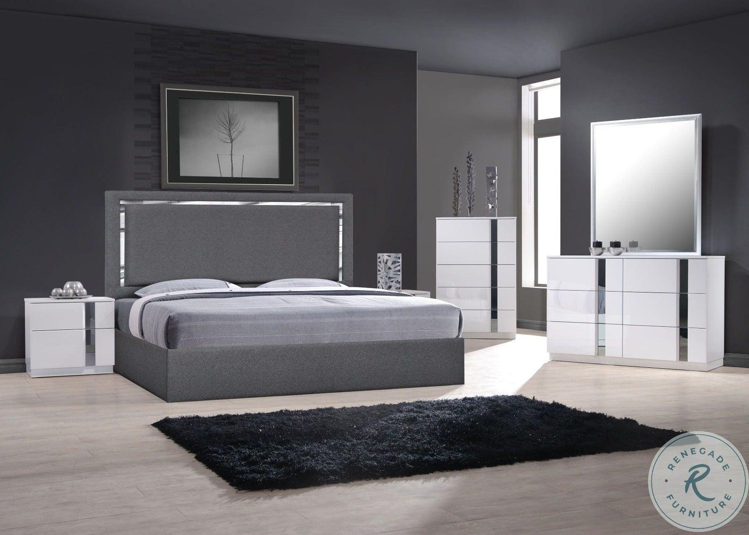 J&M Furniture - Monet King Bed In Charcoal - 18740K