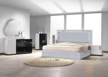 J&M Furniture - Monet King Bed In Silver Grey - 18741K