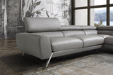 J&M Furniture - Mood Grey Leather Sectional Right Hand Facing - 182883-Rhfc