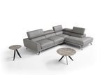 J&M Furniture - Mood Grey Leather Sectional Right Hand Facing - 182883-Rhfc