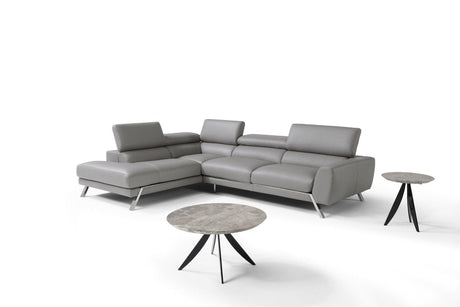 Mood Grey Leather Sectional Left Hand Facing - 182883-Lhfc | J&M