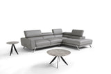 J&M Furniture - Mood Grey Leather Sectional Right Hand Facing - 182883-Rhfc