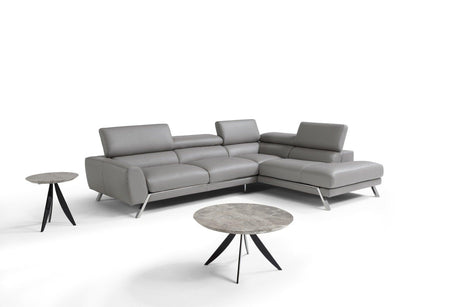 Mood Grey Leather Sectional Right Hand Facing - 182883-Rhfc | J&M