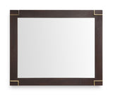Vig Furniture Modrest Moontide - Modern Smoked Ash & Gold Mirror