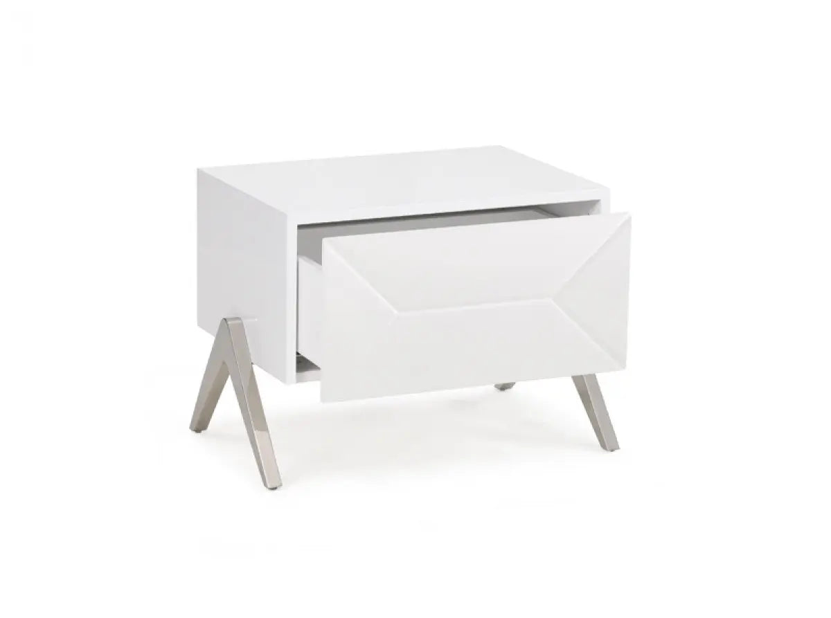 Vig Furniture - Modrest Candid Modern White Nightstand - Vgvcn1109