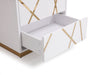 Modrest Nixa Modern Wide White and Gold Nightstand - sold by Home Elegance USA