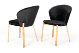 Vig Furniture - Modrest Nadia Modern Black Velvet & Rosegold Dining Chair (Set Of 2) - Vgvcb209-Blkrg