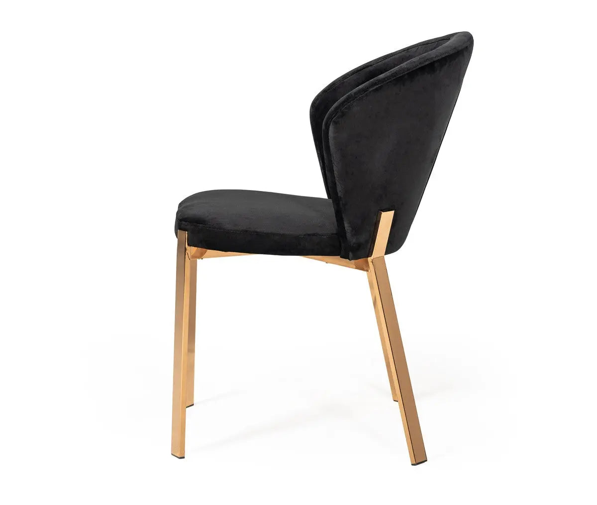 Vig Furniture - Modrest Nadia Modern Black Velvet & Rosegold Dining Chair (Set Of 2) - Vgvcb209-Blkrg