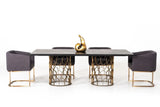 Vig Furniture - Modrest Natalie Modern Black Acacia & Antique Brass Dining Table - Vglbgats-Dt220-03