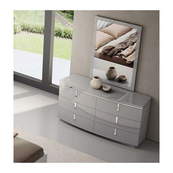 JM Furniture New York Grey Dresser and Mirror